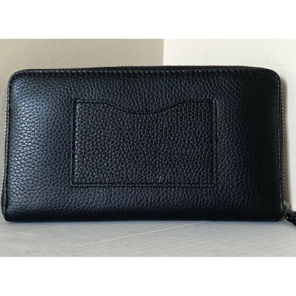 New Tory Burch Britten zip continental wallet Pebble Leather Black gold hardware - Picture 4 of 7